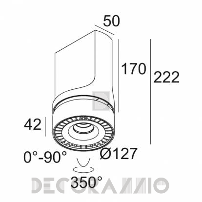 Светильник  потолочный накладной (Светильник потолочный) Delta Light YOU-TURN - 313 030 21 822 ED5 W-B