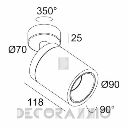 Светильник  потолочный накладной (Светильник точечный) Delta Light BOXY - 251 74 81822 ED8 B-B