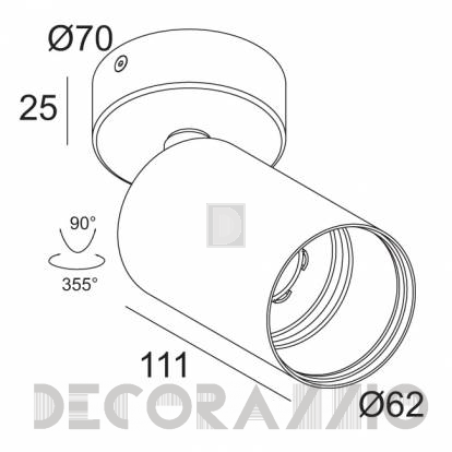 Светильник  потолочный накладной (Светильник точечный) Delta Light SPY - 414 362 821 B