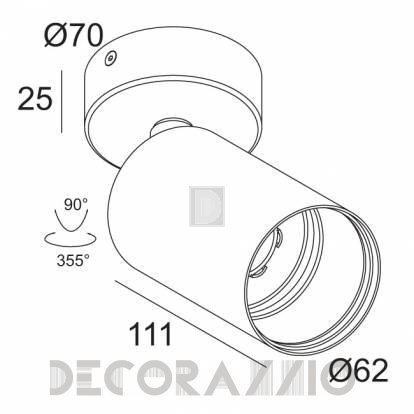 Светильник  потолочный накладной (Светильник точечный) Delta Light SPY - 414 361 21 821 B