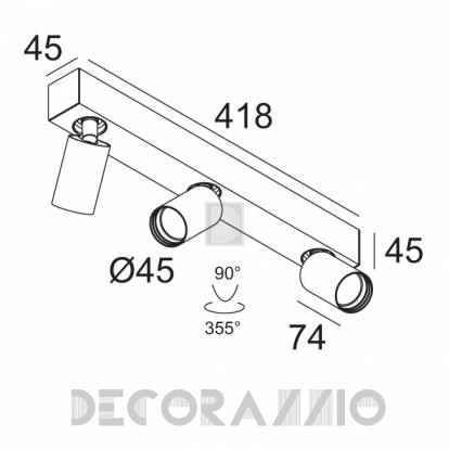 Светильник  потолочный/настенный накладной (Светильник) Delta Light SPY - 414 251 3823 ED8 B