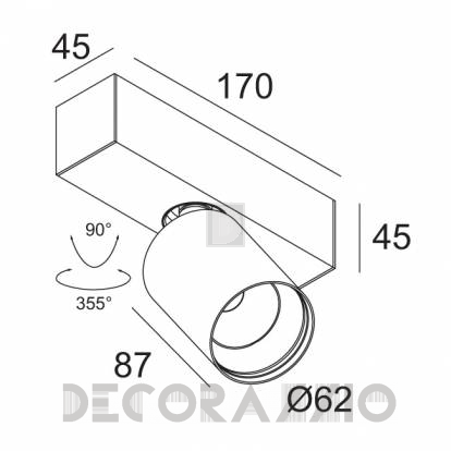 Светильник  потолочный/настенный накладной (Светильник) Delta Light SPY - 414 351 81821 ED8 B