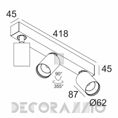 Светильник  потолочный/настенный накладной (Светильник) Delta Light SPY - 414 351 83821 B