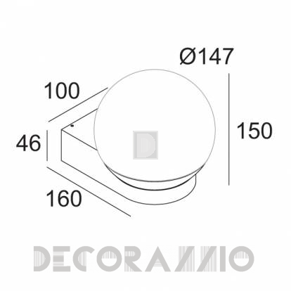 Светильник  настенный накладной (Бра) Delta Light TWEETER - 278 75 8182 B