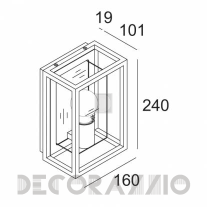 Светильник уличный настенный накладной (Бра уличное) Delta Light Montur - 232 213 00 B