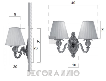 Светильник  настенный накладной (Бра) Lineatre Oval - 71040