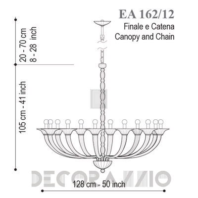 Светильник  потолочный подвесной (Люстра) Seguso Alioth - EA 162/12