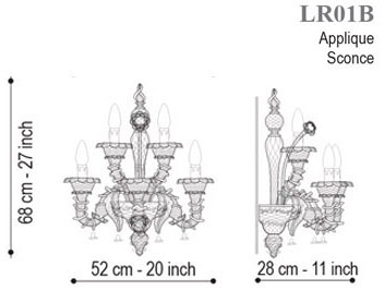 Светильник  настенный накладной (Бра) Seguso Rezzonico - LR01 B