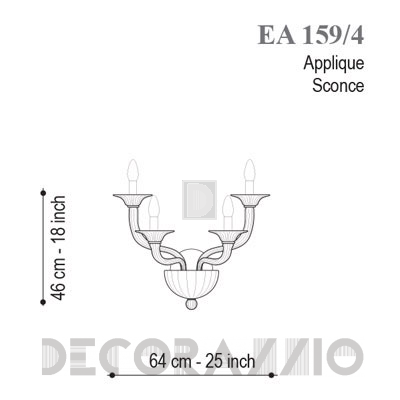 Светильник  настенный накладной (Бра) Seguso Spica - EA159/4