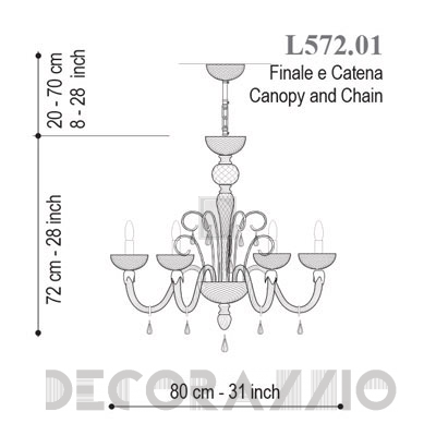 Светильник  потолочный подвесной (Люстра) Seguso San Donato - L572.01