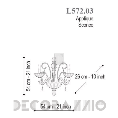 Светильник  настенный накладной (Бра) Seguso San Donato - L572.03