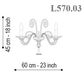 Светильник  настенный накладной (Бра) Seguso Vittoria - L570.03