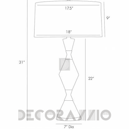 Светильник  настольный (Настольная лампа) Arteriors Adair - 17528-443