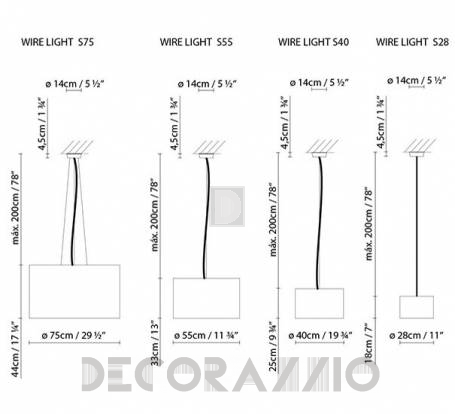 Светильник  потолочный подвесной (Люстра) B.Lux Wire Light - BWW4B