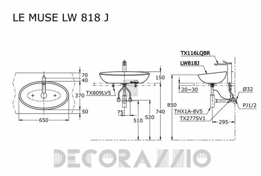 Накладная раковина Toto Le Muse - lw818j