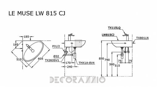 Подвесная раковина Toto Le Muse - lw815cj