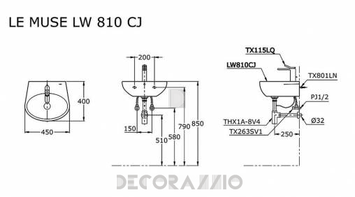 Подвесная раковина Toto Le Muse - lw810cj