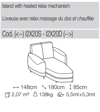 Кушетка Ditre Dunn - Du_I2X20S - I2X20D