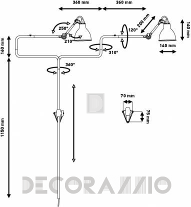 Светильник  настенный накладной (Бра) Lampe Gras Classic Lamps - 217BL-RED ROUND