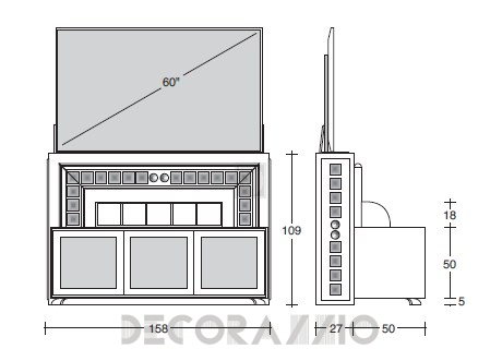 ТВ-аудио стойка Vismara Design Piramid - TV-Lift&Bar-158-Piramid