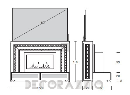 ТВ-аудио стойка Vismara Design Classic - TV-Lift&Fire-Classic-158-1