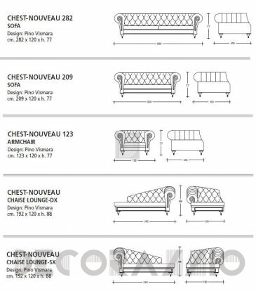 Кушетка Vismara Design Mosaik - Chaise-Lounge-SX-Mosaik