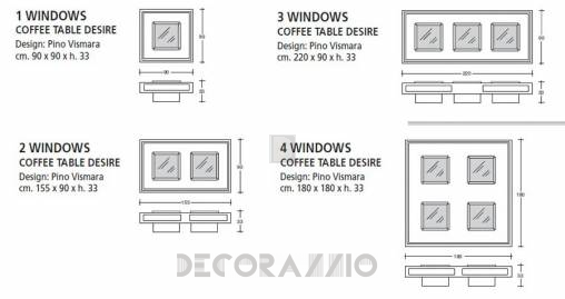 Кофейный, журнальный столик Vismara Design Desire - coffee-table-4w-desire