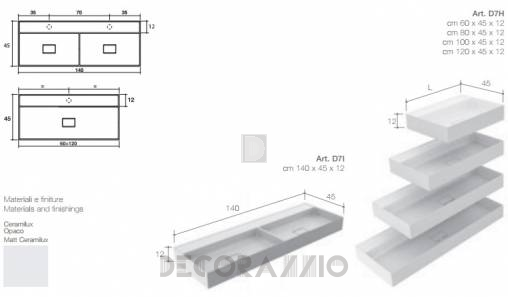 Подвесная раковина Falper Quattro Zero - D7H_60