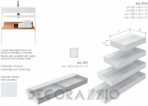 Подвесная раковина Falper Quattro Zero - D7H_60x45