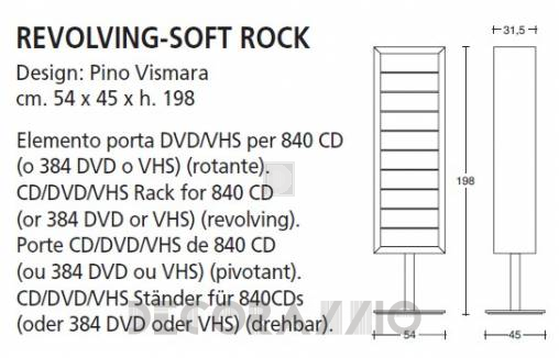 Стеллаж Vismara Design CD-DVD Rack - cd-dvd-revolving-soft-rock