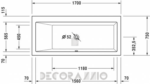 Акриловая ванна Duravit Vero - 760133000CE1000