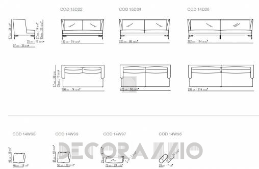 Диван Flexform Feel Good - 15D22