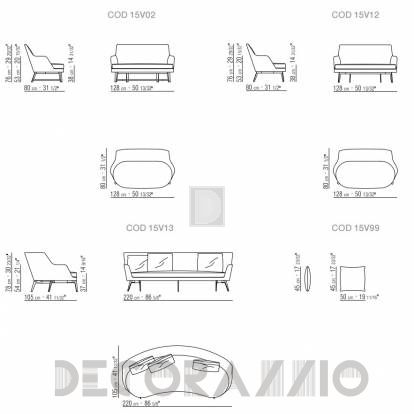 Диван Flexform Guscio - 15V13