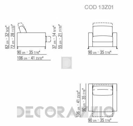 Кресло Flexform Bob - 13Z01