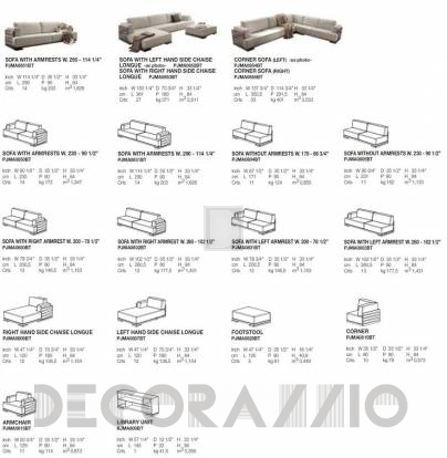 Диван модульный Alf Italia Monaco - PJMA0852BT