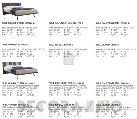 Кровать двуспальная Alf Italia Will - L2310WI_G