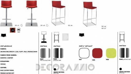 Стул барный Tonon steel & softseating for dining - 901.41