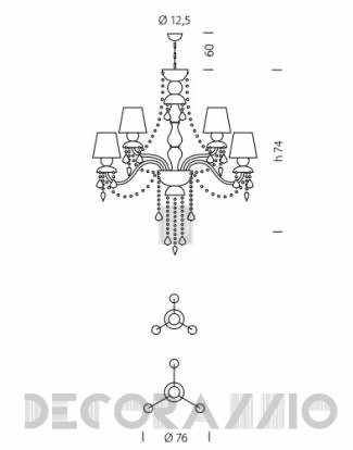 Светильник  потолочный подвесной (Люстра) Sylcom Scena - 670/3+3CR