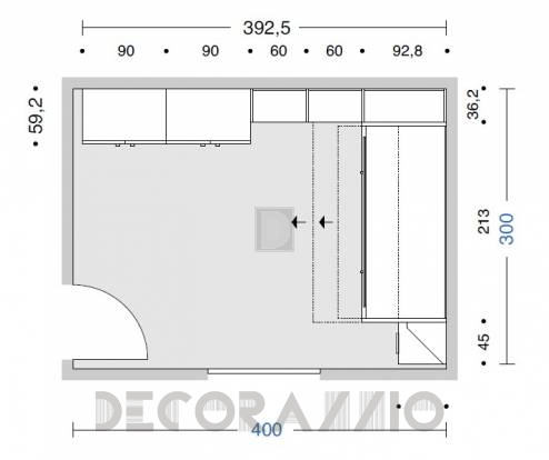 Комплект в детскую Doimo Cityline Bunk beds - composizione-308-orange