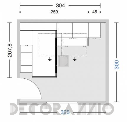 Комплект в детскую Doimo Cityline Loft beds - composizione-407-green