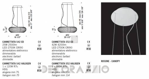 Светильник  потолочный подвесной (Люстра) De Majo Cannettata - cannettata-S42-halogen