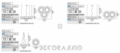 Светильник  потолочный подвесной (Люстра) Vistosi 24Pearls - 24pearls_sp_k2