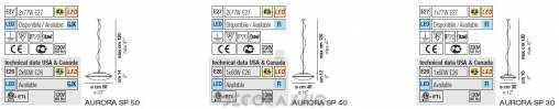 Светильник  потолочный подвесной (Люстра) Vistosi Aurora - aurora_sp_30