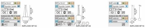 Светильник  потолочный подвесной (Люстра) Vistosi Implode - implode-sp-50