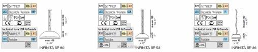 Светильник  потолочный подвесной (Люстра) Vistosi Infinita - infinita-sp-80