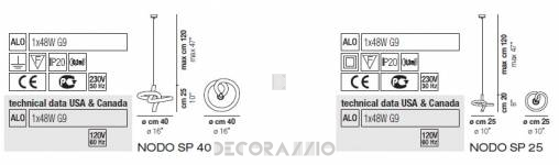 Светильник  потолочный подвесной (Люстра) Vistosi Nodo - nodo-sp-40