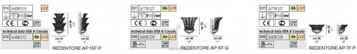 Светильник  настенный накладной (Бра) Vistosi Redentore - redentore-ap-5f-g