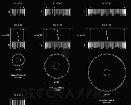 Светильник  потолочный подвесной (Люстра) Light4 Eclisse - eclisse SO 50