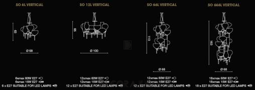 Светильник  потолочный подвесной (Люстра) Light4 Venezia - SO 666L vertical