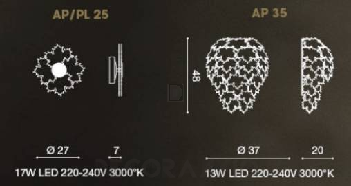 Светильник  настенный накладной (Бра) Light4 Maple - maple AP/PL 25